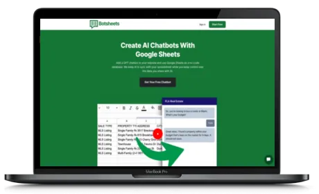Botsheets website displayed on a Macbook