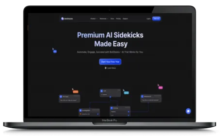 Botstacks website displayed on a Macbook