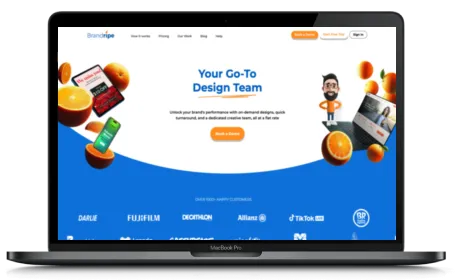 Brandripe website displayed on a Macbook
