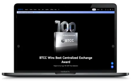 BTCC website displayed on a Macbook