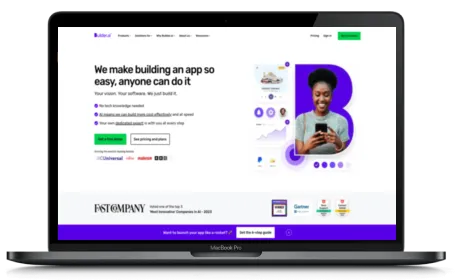 Builder.ai website displayed on a Macbook