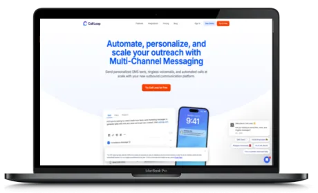Call Loop website displayed on a Macbook