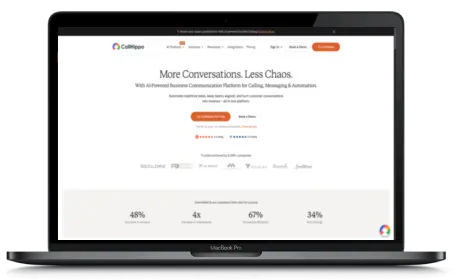CallHippo website displayed on a Macbook