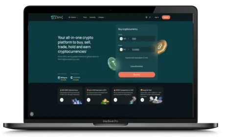 CEX.IO website displayed on a Macbook