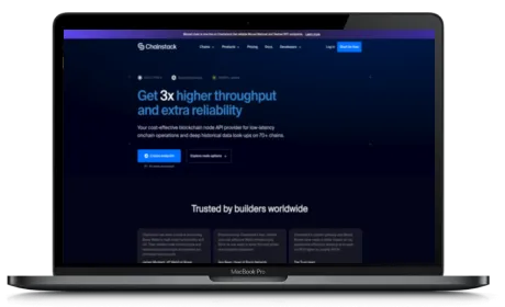 Chainstack website displayed on a Macbook