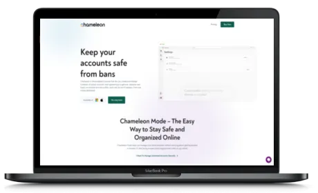 Chameleon website displayed on a Macbook
