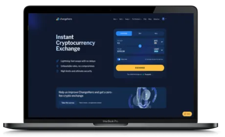 ChangeHero website displayed on a Macbook