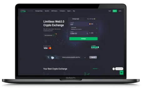 ChangeNOW website displayed on a Macbook