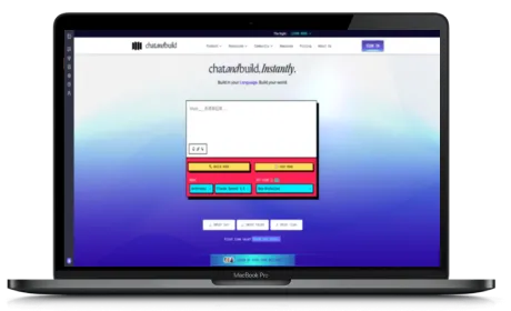 Chatandbuild website displayed on a Macbook