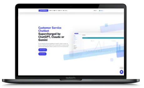 Chaterimo website displayed on a Macbook