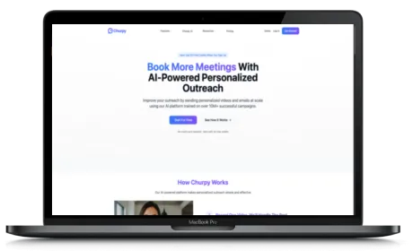 Churpy website displayed on a Macbook