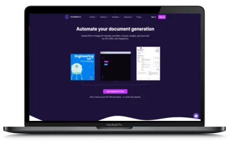Cloudlayer website displayed on a Macbook