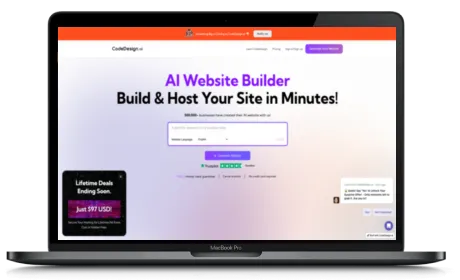 CodeDesign website displayed on a Macbook