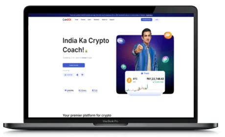 CoinDCX website displayed on a Macbook