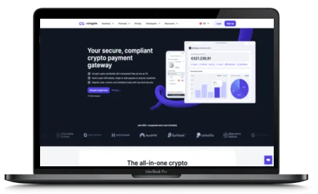 CoinGate website displayed on a Macbook