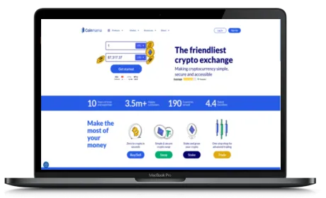 Coinmama website displayed on a Macbook