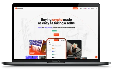 Coinmetro website displayed on a Macbook
