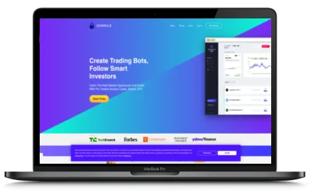 Coinrule website displayed on a Macbook