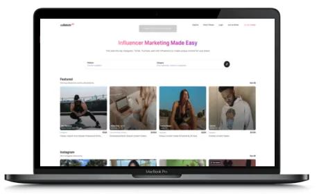 Collabstr website displayed on a Macbook