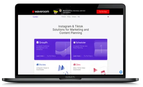 Combin website displayed on a Macbook