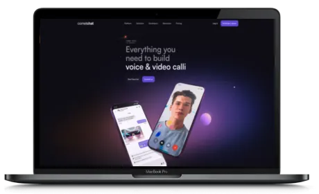 CometChat website displayed on a Macbook