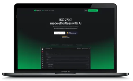 Comp AI website displayed on a Macbook