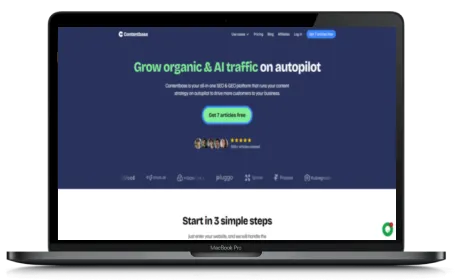 Contentbase website displayed on a Macbook