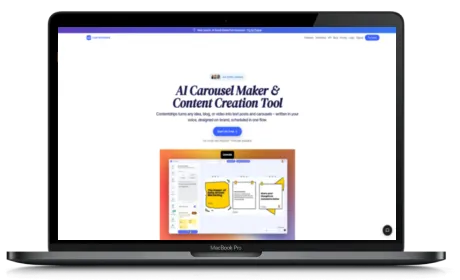 ContentDrips website displayed on a Macbook