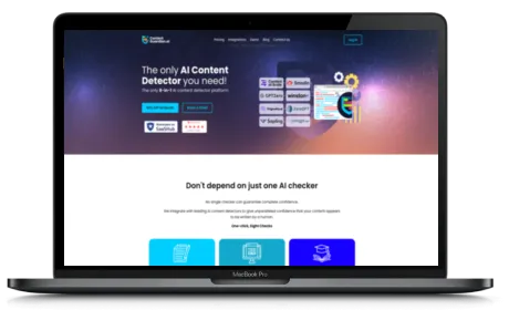 ContentGuardian website displayed on a Macbook