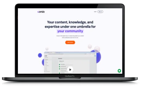 Corsix website displayed on a Macbook