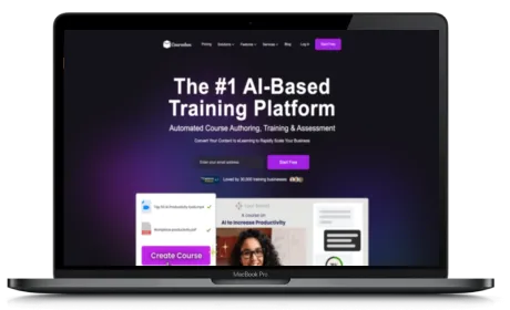 Coursebox website displayed on a Macbook