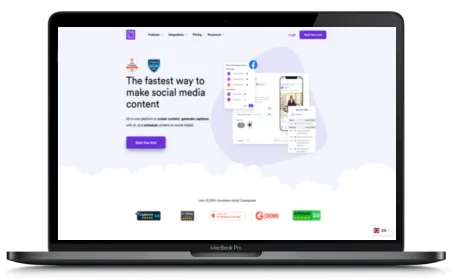 Creasquare website displayed on a Macbook