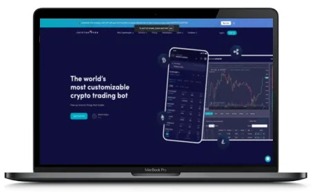 Cryptohopper website displayed on a Macbook