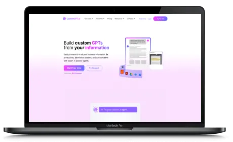 CustomGPT website displayed on a Macbook