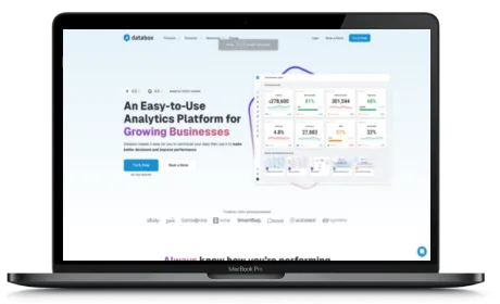 Databox website displayed on a Macbook