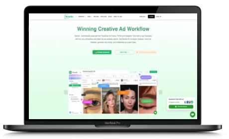 Denote AI website displayed on a Macbook