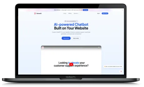 DenserAI website displayed on a Macbook