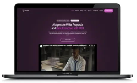 DocuSensa website displayed on a Macbook