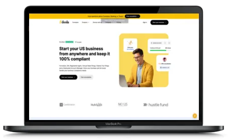 Doola website displayed on a Macbook