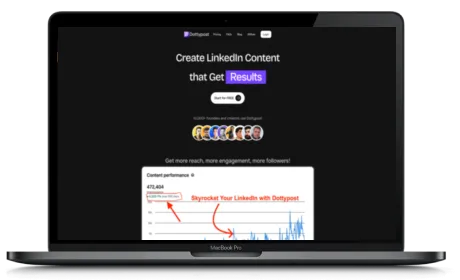 Dottypost website displayed on a Macbook