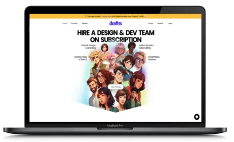 Draftss website displayed on a Macbook