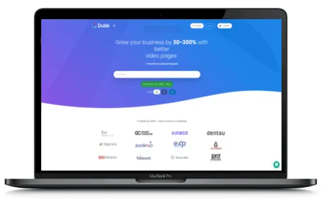 Dubb website displayed on a Macbook