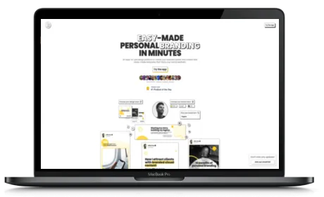 EasyBranding website displayed on a Macbook