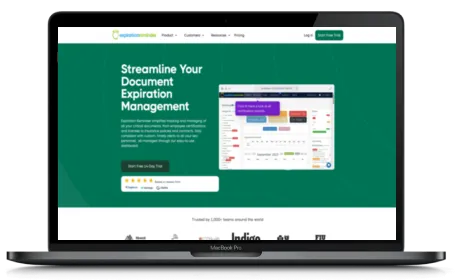 ExpirationReminder website displayed on a Macbook