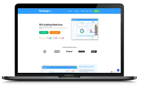 Fandango SEO website displayed on a Macbook