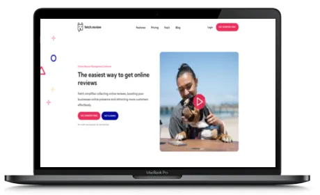 Fetch website displayed on a Macbook