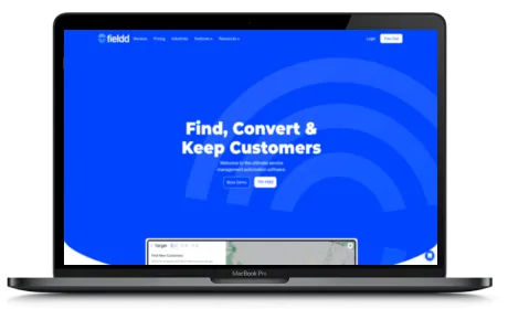 Fieldd website displayed on a Macbook