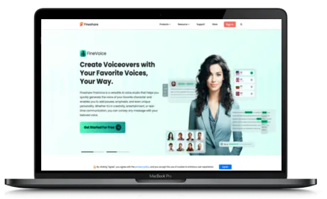 FineShare website displayed on a Macbook
