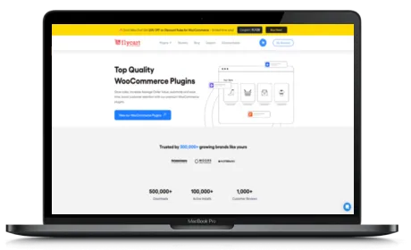 Flycart website displayed on a Macbook