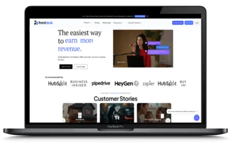 Frontdesk website displayed on a Macbook